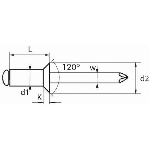 REMACHE ESTÁNDAR BRALO ALUMINIO / INOX CABEZA AVELLANADA
